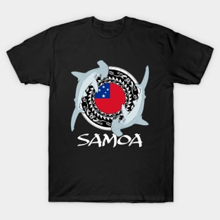 Hammerhead sharks on Samoan flag T-Shirt